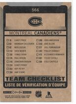 2021 Upper Deck O-Pee-Chee OPC #566 Montreal Canadiens