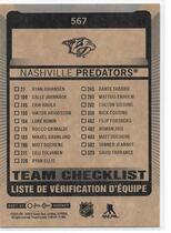 2021 Upper Deck O-Pee-Chee OPC #567 Nashville Predators