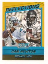 2016 Score Reflections Gold #6 Cam Newton|Michael Vick