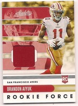 2020 Panini Absolute Rookie Force Relics #19 Brandon Aiyuk