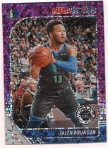 2019 Panini NBA Hoops Premium Stock Prizm Disco Purple #42 Jalen Brunson