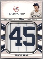 2022 Topps Player Jersey Number Medallion Commemorative Relics #JNM-GC Gerrit Cole
