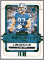 2022 Panini Contenders Rookie of the Year Contenders Emerald #2 Aidan Hutchinson