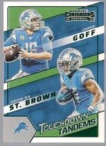 2022 Panini Contenders Touchdown Tandems Emerald #14 Amon-Ra St. Brown|Jared Goff