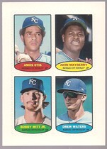 2023 Topps Heritage 1974 Topps Stamps #74BS-57 Amos Otis|John Mayberry|Bobby Witt Jr.|Drew Waters