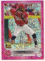 2022 Topps Chrome Magenta Speckle Refractor #182 Jonathan India