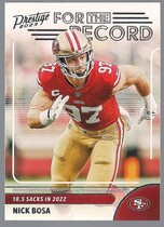 2023 Panini Prestige For the Record #13 Nick Bosa