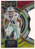 2023 Panini Select Red & Yellow Die-Cut Prizm #126 Micah Parsons