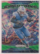 2024 Panini Prizm Fireworks Green Wave Prizm #7 Jahmyr Gibbs