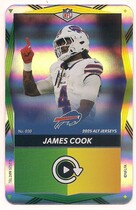 2025 UNO Elite Alt Jerseys Edition Dual Color Foil Green and Yellow #30 James Cook