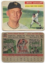 1956 Topps Base Set #301 Marv Grissom