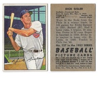 1952 Bowman Base Set #127 Dick Sisler