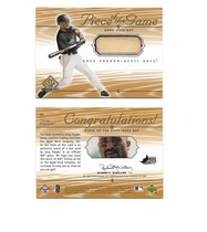 2001 SP Game Bat Edition Piece of the Game #GV Greg Vaughn