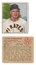 1950 Bowman Base Set #124 Clyde McCullough