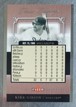 2005 Fleer Classic Clippings Official Box Score #5 Kirk Gibson