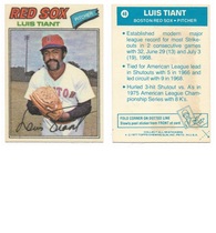 1977 Topps Cloth Stickers #48 Luis Tiant