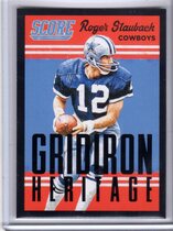2015 Score Gridiron Heritage Black #2 Roger Staubach