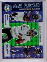 2020 Panini Mosaic Flea Flicker Green #FF2 Lamar Jackson|Mark Ingram|Marquise Brown