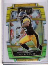 2021 Panini Select Green & Yellow Die-Cut Prizm #41 Troy Polamalu