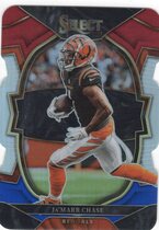 2022 Panini Select Red & Blue Die-Cut Prizm #71 Jamarr Chase