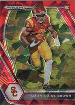2021 Panini Prizm Draft Picks Red Ice Prizm #133 Amon-Ra St. Brown