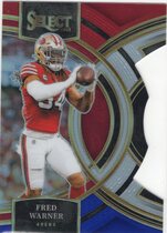 2023 Panini Select Red & Blue Die-Cut Prizm #195 Fred Warner