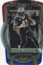 2022 Panini Select Red & Blue Die-Cut Prizm #228 Alvin Kamara
