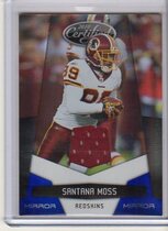 2010 Panini Certified Mirror Blue Materials #150 Santana Moss