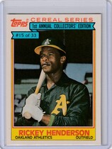 1984 Topps Cereal #15 Rickey Henderson