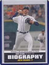 2010 Upper Deck Season Biography #SB-199 Justin Verlander