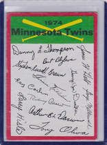 1974 Topps Team Checklists #14 Minnesota Twins