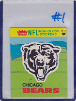 1981 Fleer Team Action Stickers #8 Chicago Bears