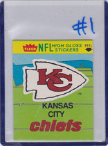 1981 Fleer Team Action Stickers #24 Kansas City Chiefs
