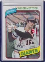 1980 Topps Base Set #311 Roger Metzger