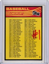 1984 Donruss Base Set #CL4 Checklist 339-442