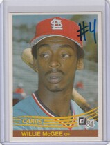 1984 Donruss Base Set #353 Willie McGee