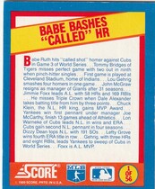 1989 Score A Year to Remember Magic Motion Trivia #1 Babe Ruth