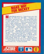 1989 Score A Year to Remember Magic Motion Trivia #25 Mickey Mantle