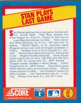 1989 Score A Year to Remember Magic Motion Trivia #32 Stan Musial