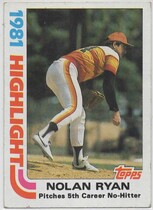 1982 Topps Base Set #5 Nolan Ryan