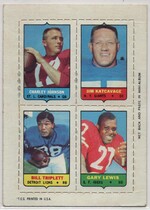 1969 Topps Four-in-One Inserts #NNO Charley Johnson|Jim Katcavage|Bill Triplett|Gary Lewis