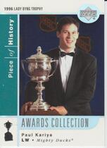 2002 Upper Deck Piece of History Awards Collection #AC1 Paul Kariya