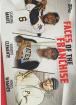 2019 Topps Faces of the Franchise Trios #FOF-22 Honus Wagner|Roberto Clemente|Starling Marte