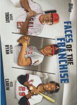 2019 Topps Faces of the Franchise Trios #FOF-1 Mike Trout|Nolan Ryan|Rod Carew
