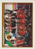 1991 O-Pee-Chee OPC Base Set #430 Blackhawks Team