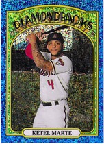 2021 Topps Heritage Chrome Blue Sparkle Refractor #83 Ketel Marte