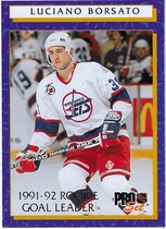 1992 Pro Set Rookie Goal Leaders #8 Luciano Borsato