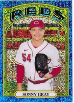 2021 Topps Heritage Chrome Blue Sparkle Refractor #380 Sonny Gray