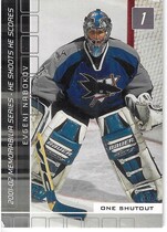 2001 BAP Memorabilia He Shoots-He Scores Points #8 Evgeni Nabokov