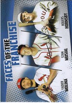 2019 Topps Faces of the Franchise Trios Blue #FOF-27 Rogers Hornsby|Stan Musial|Yadier Molina